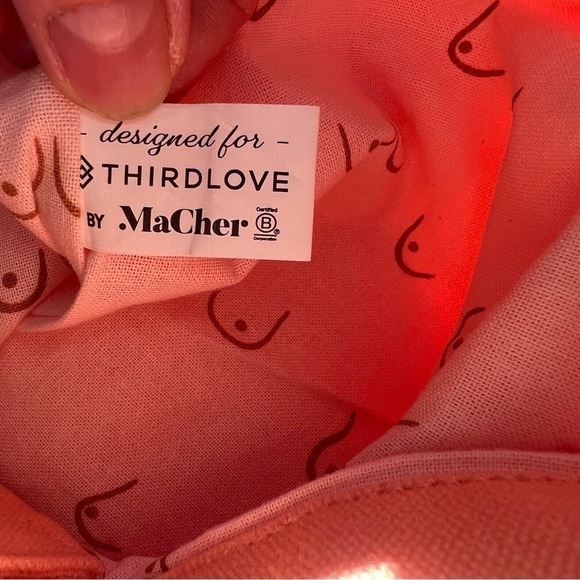 NWT. ThirdLove canvas reusable logo tote bag peach - Picture 2 of 9